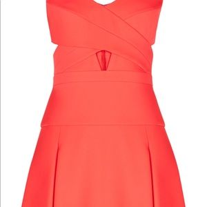 NWT-🔥BCBG MAXAZRIA RED HARLIE CUT-OUT FIT & FLARE DRESS🔥